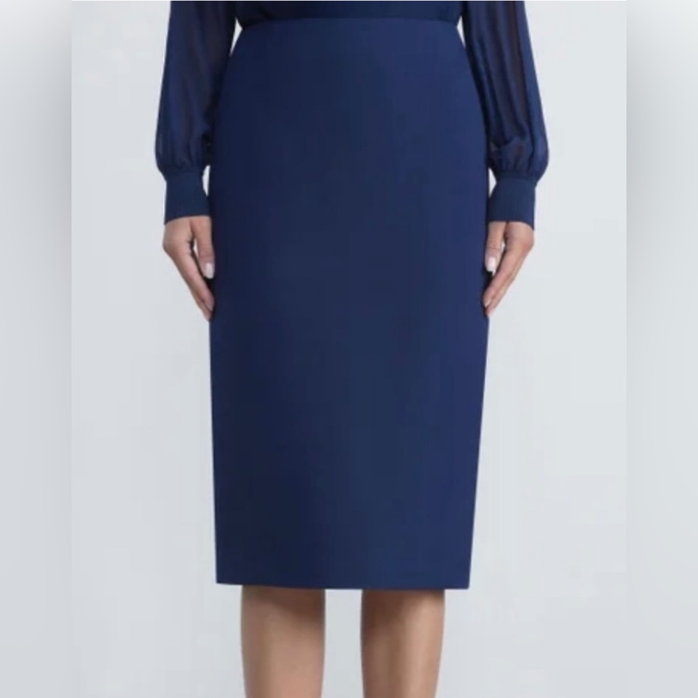 NWT Lafayette 148 New York Wool & Silk Midi Length Skirt Size 12
